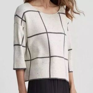 [DONNA KARAN] Colorblock Sweater in Black/White